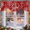 thumbnail image 6 of Winter Snow Tie Up Valances Curtain, Christmas Snowflakes Red Vintage Decoration Adjustable Rod Pocket Short Window Treatment Tie Up Curtains Valances for Kitchen Living Room Bathroom 54x18 Inches, 6 of 9