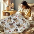 thumbnail image 3 of Pug Blanket Twin Pug Dog Print Blanket Soft Fleece Puppy Blanket for Kids Adults Women Girls Cute Pug Heart Sherpa Blanket for Couch Travel Office (Twin Size 60"x 80"), 3 of 6