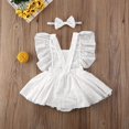 thumbnail image 4 of Toddler Baby Girl Lace Ruffle Romper Dress Floral Jumpsuit Outfit Summer Clothes, 4 of 5