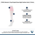 thumbnail image 3 of CTM  Top Striped Knee-High Fashion Sock (1 Pairs) (Women), 3 of 3