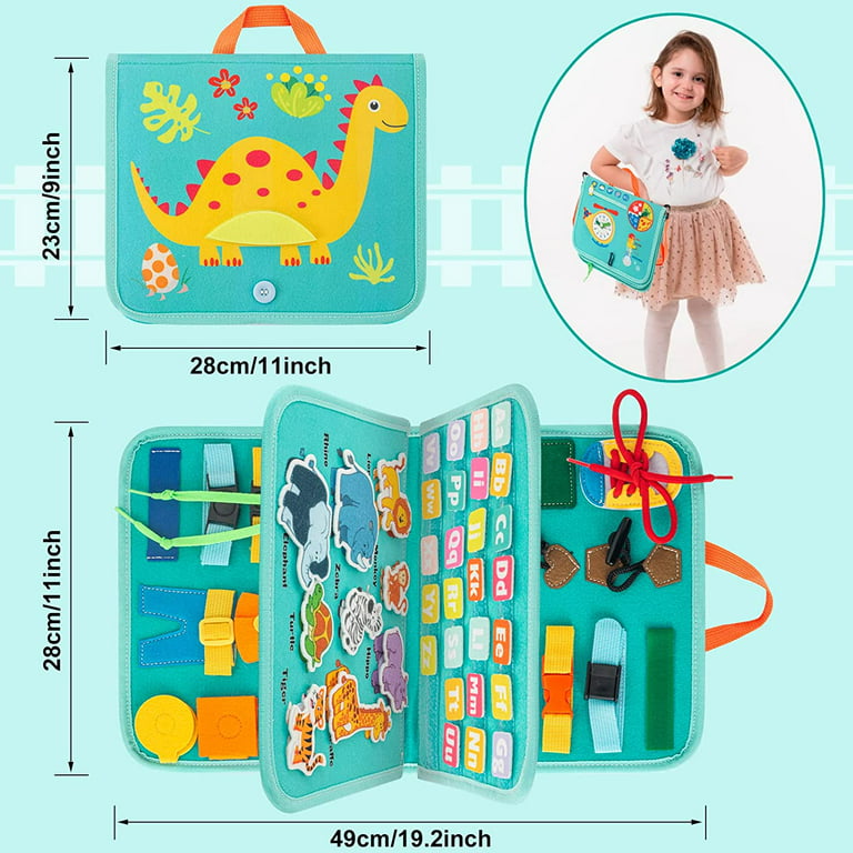  Busy Board for Toddlers 2-4,Sensory Toys Montessori Busy Book  for Toddlers 1-3, Airplane Travel Essentials Kids,Autism Educational Travel  Toys,Preschool Activities for Learning Fine Motor Skills : Toys & Games