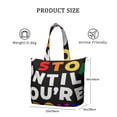 thumbnail image 4 of 22 Inch Oversized Travel Bag Lightweight Canvas Weekender Duffel with Multi Pockets, Slogan Print, 4 of 5