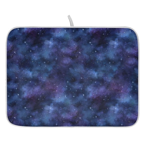 Dish Drying Mat for Kitchen Counter 16x18/18x24 Cosmic Nebula Absorbent Coffee Bar Mat Dish Drainer Rack Mat for Kitchen Counter