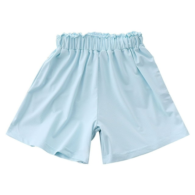 Zpanxa Girls Running Shorts Nylon Spandex Solid Color Lightweight Breathable Sun Protection Summer Shorts 11 Years
