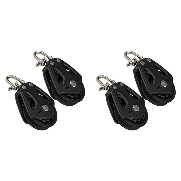 4X Poleas Marinas para Bloque de Polea de Cuerda Corredor de Cuerda Rueda de Tracción de Rotación Silenciosa Bloque de Polea Corredor de Cuerda Resistente