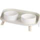 thumbnail image 1 of Comedero para gatos, juego de comederos para gatos, cuenco elevado de cerámica, 2 x 480 ml, color blanco perla, 1 of 7