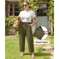 thumbnail image 5 of CASSIE LIZ Plus Size Womens Green Pants Baggy Wide Leg Palazzo Pants Beach Vacation Trousers XL-5XL, 5 of 10
