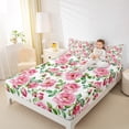 thumbnail image 4 of Homewish Rustic Flower Floral Bed Sheets,Vintage Country King Sheets,Pink Green Sheet Set For Girl Kids,Breathable Home Decor,4 Pieces, 4 of 7