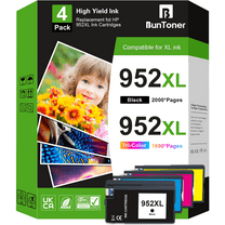 952 Ink Cartridges Compatible for HP 952XL Ink Cartridges Combo Pack (Black,Cyan, Magenta,Yellow 4-Pack)