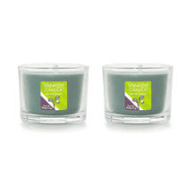 Yankee Candle Signature Votive Mini Candle Jar, On the Green (Pear & Water Lily) Scent, Natural Soy Wax Blend Candle with Natural Fiber Wick, 1.3 OZ Glass Jar (Pack of 2)