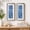 Blue, variant on American Art Decor Sea Glass Shadowbox Set - 2-pc Aqua Teal Turquoise Round Seashell Wall Art, Champagne Frame on White Linen - Coastal Wall Decor for Living Room Bedroom Bathroom Office