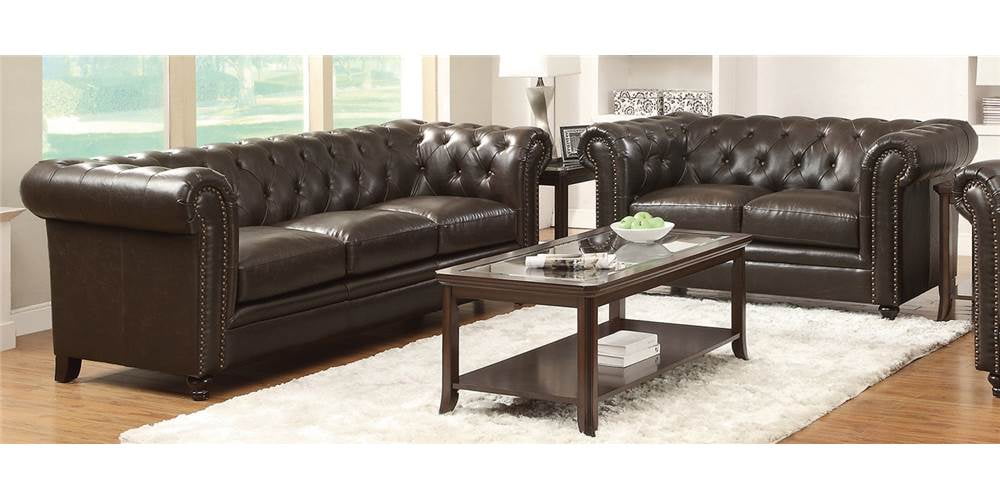 2Pc Traditional ButtonTufted Sofa set