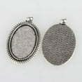 thumbnail image 2 of U8MO 10pcs Antique Silver DIY Alloy Oval Tray Pendants Blank Bezel Cabochon Settings-30x20mm,D, 2 of 2