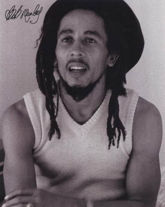 Bob Marley Black White Pin Up Laminated Poster 8 X 10