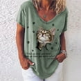 thumbnail image 1 of Palato Women's Plus Size Tops,Womens Cat Animal Print O-Neck Loose T-Shirt Summer Short Sleeves Casual Tees, 1 of 5