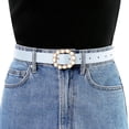 thumbnail image 4 of Cinturón de hebilajustable de cuero flaco con cinturón de perlas pamujer pajeans, vestidos, pantalones Azul claro 75-90cm/29.53"-35.43", 4 of 4