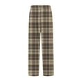 thumbnail image 6 of Xyxonk Men's Pants Flannel Plaid Printed Sleep Pants Lightweight Knitted Sweatpants with Pockets Drawstring Soft Sleepwear Khaki XL, 6 of 8