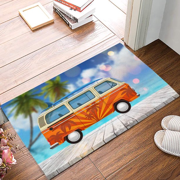 Retro Camper RV Door Mats, 20" x 32" Outdoor Indoor Entrance Doormat