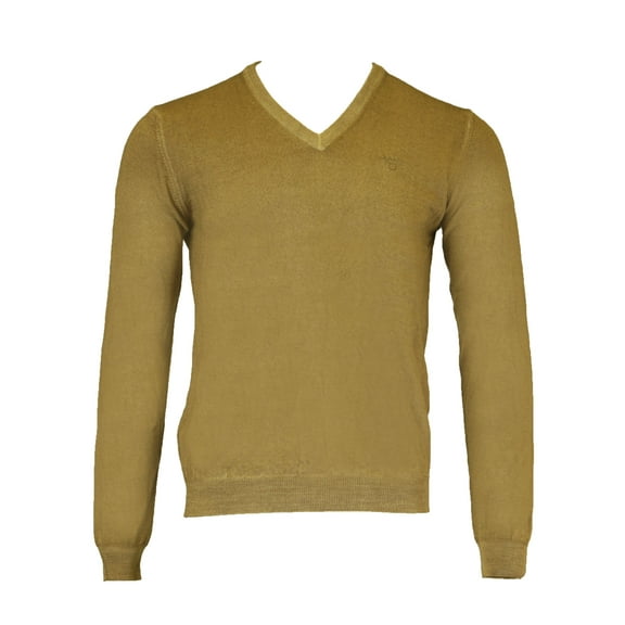 Gant Men's O2 Washed Merino V-Neck Sweater, Medium, Warm Khaki