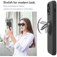 thumbnail image 2 of IBAOLEA Compatible with iPhone 12 Pro Max Phone Case 6.7 inch with Ring Kickstand | Super Soft Microfiber Lining | Anti-Scratch Full-Body Shockproof Protective Case for iPhone 12 Pro Max - Black, 2 of 7