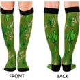 thumbnail image 2 of GZHJMY 1 Pair St. Patrick's Day Clover Compression Socks for Women Men, Knee High Stockings for Athletic Sports,Running,Travel, 2 of 7