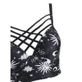 thumbnail image 5 of JMSUN Women Sun Star Moon Bathing Suit Two-Piece Underwire Criss Cross High Waisted Bottom Swimsuit Racerback Vintage Bikini Swimwear, 5 of 5