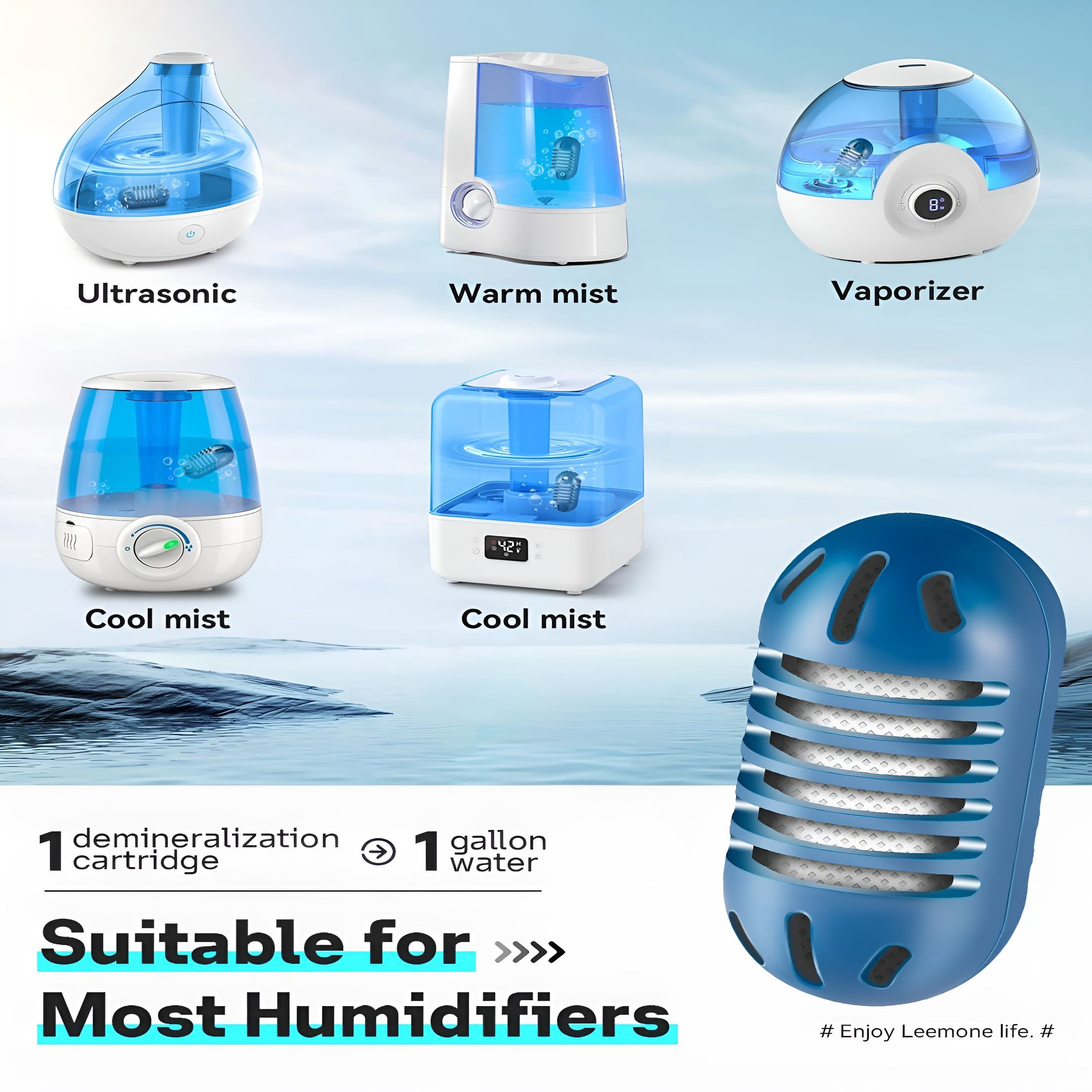 HIBIBUD 2026 New Demineralization Cartridge Compatible with Ultrasonic Humidifiers, 20 Pack Humidifier Filter Replacements, Purifies Water, Filters Mineral Deposits