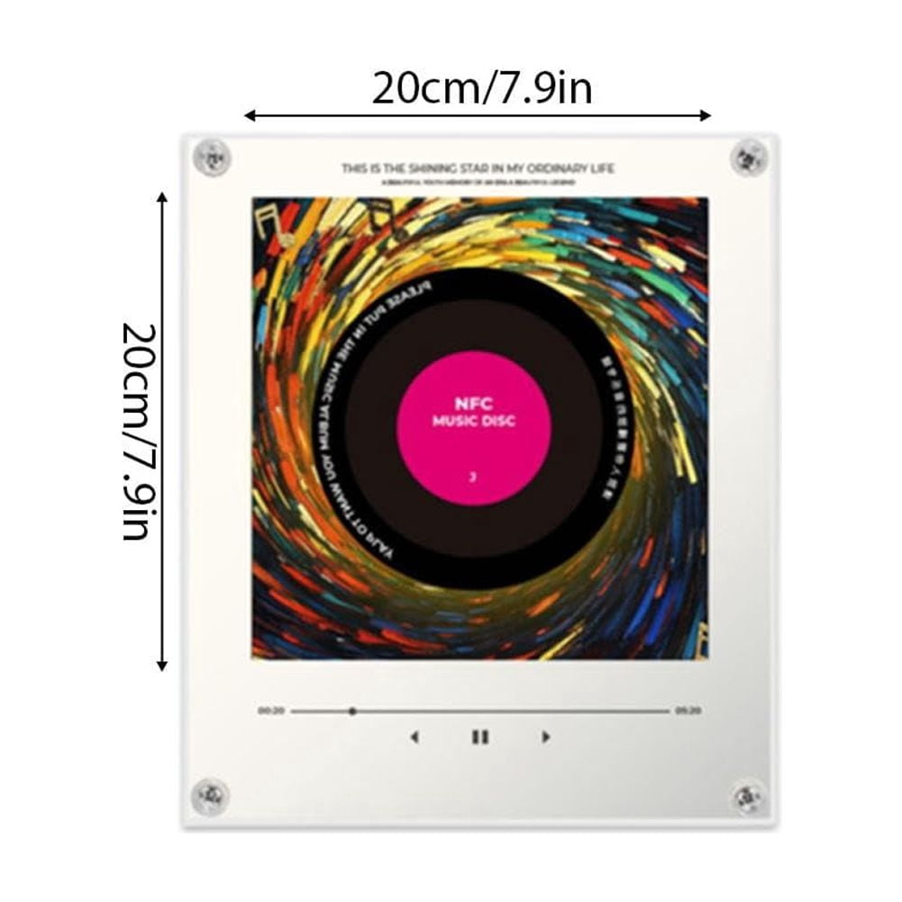 Programmable NFC Music Box Fridge Magnet, Rotating Vinyl Record
