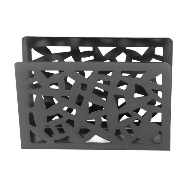 Napkin Holder, Vertical Arc Design Vertical Napkin Holder Multifunction Glossy Edge For Coffee Shop For Countertop For Bar Silver Black