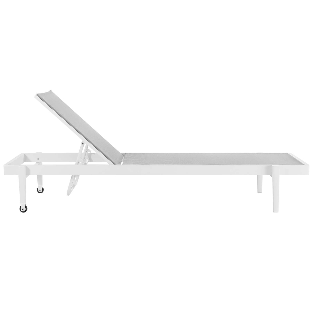 Modway Charleston Metal Aluminum Patio Chaise Lounge Chair in White/Gray - image 3 of 7