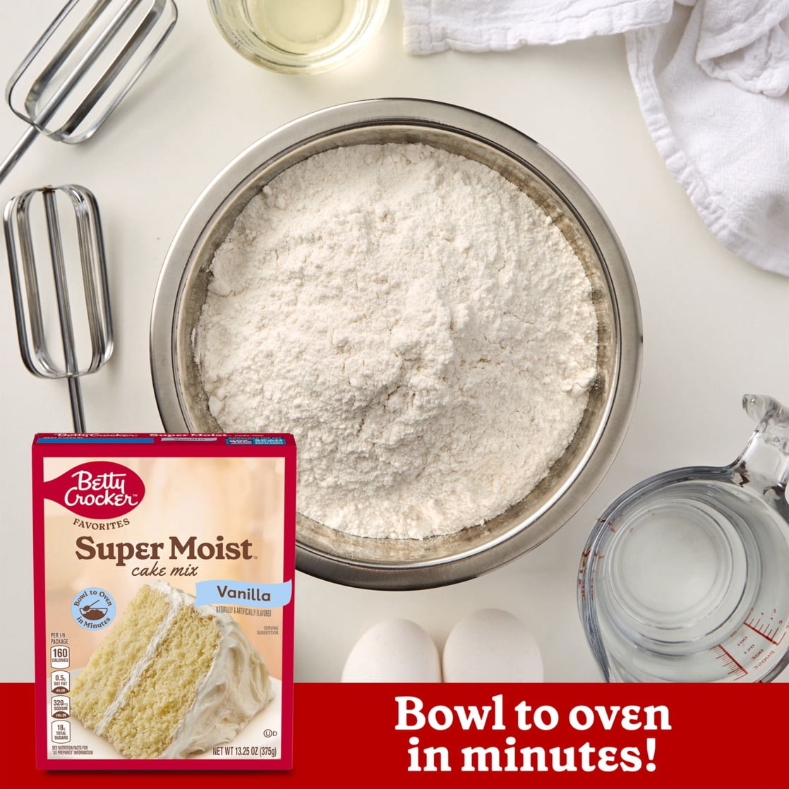 (12 pack) Betty Crocker Favorites Super Moist Vanilla Cake Mix, 13.25 oz