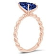 thumbnail image 2 of 2 ct Marquise Cut Simulated Tanzanite Solitaire 18K Rose Gold Womens Engagement Ring, 2 of 4