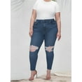 thumbnail image 4 of Surakey Women Plus Size Pants Ripped Jeans High Waist Trousers Skinny Pant Tummy Control Bottoms, 4 of 6