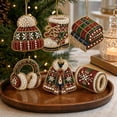 thumbnail image 3 of Pearl Diamond Art Kits for Adults, DIY Acrylic Tree Pendant Christmas Ornaments, 6 Pcs Single‑Side Hanging Winter Xmas Craft Gift , A, 3 of 4