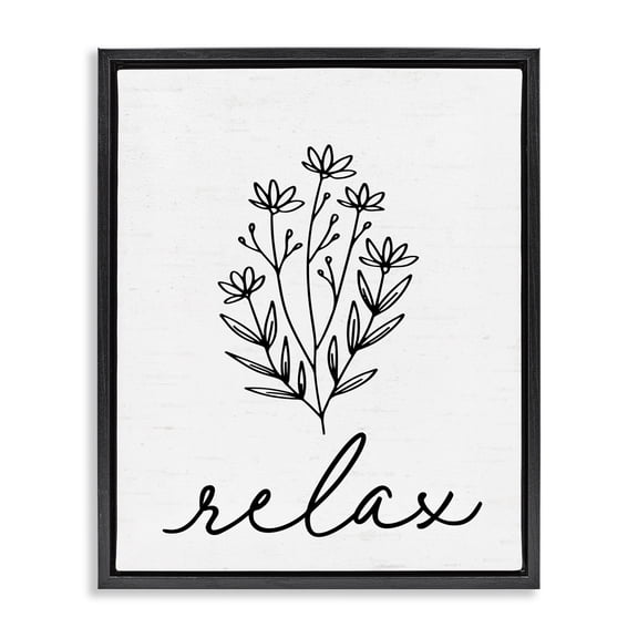 Bathroom Herb Relax Black Framed Floater Canvas Wall Art, design by Lettered and Lined