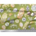thumbnail image 3 of Soimoi Poly Georgette Fabric Lemon Slice Jar,Cucumber & Ginger Vegetable Print Fabric by Yard 52 Inch Wide, 3 of 3