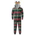 thumbnail image 2 of Glisme Pyjamas de Noël pour Famille Ensembles Assortis Combinaison à Capuche Zippée devant Pyjama Adulte Tenue d'Intérieur Thermique pour Papa Ensembles de Pyjamas pour Famille Vert Foncé Taille TTG, 2 of 6