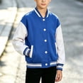 thumbnail image 5 of Lutiedan Kids Varsity Baseball Bomber Jacket Boys Girls Long Sleeve Button down Jackets Unisex School Uniform Jackets Size 1-15, 5 of 7