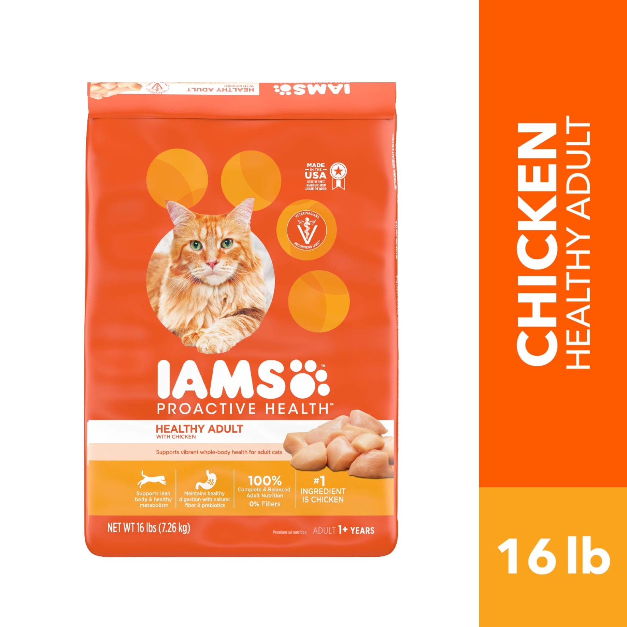 Iams Proactive Health Chicken Flavor Dry Cat Food, 16 Lb Bag