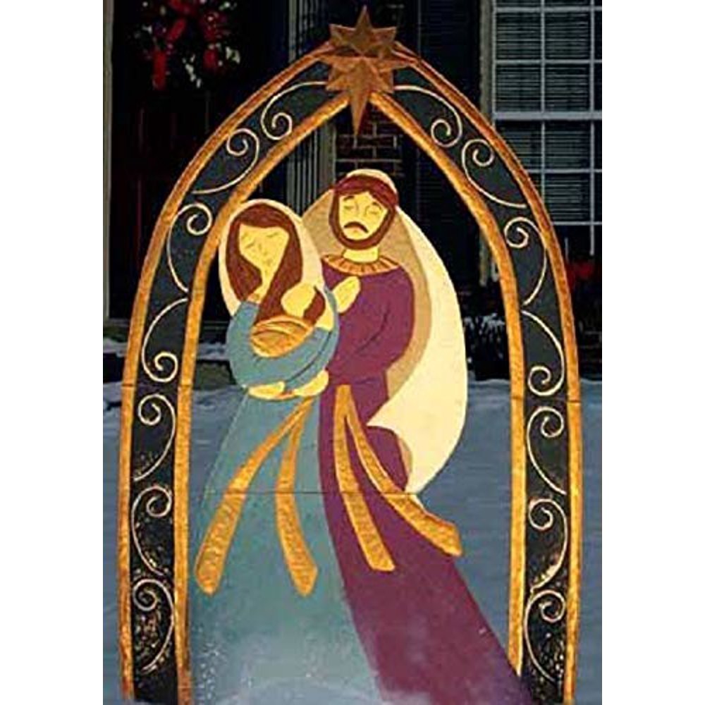 ProductWorks 32 Indoor/Outdoor Christmas Yard Art Metal Nativity Scene