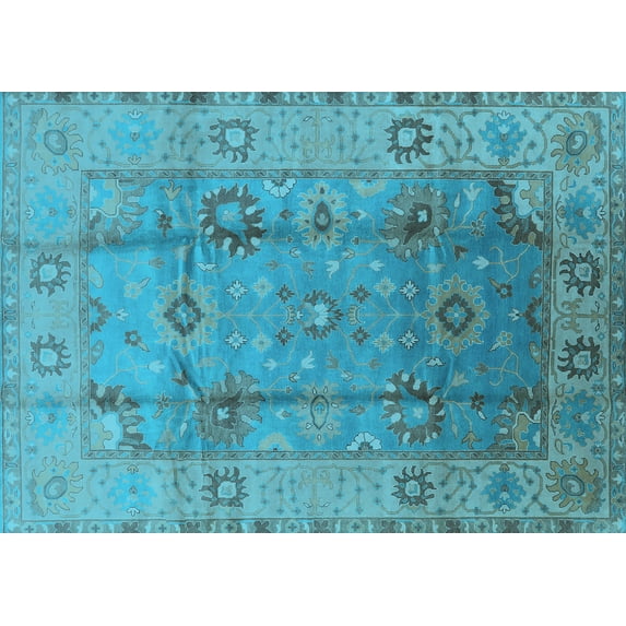 Ahgly Company Indoor Rectangle Oriental Light Blue Traditional Area Rugs, 5' x 8'