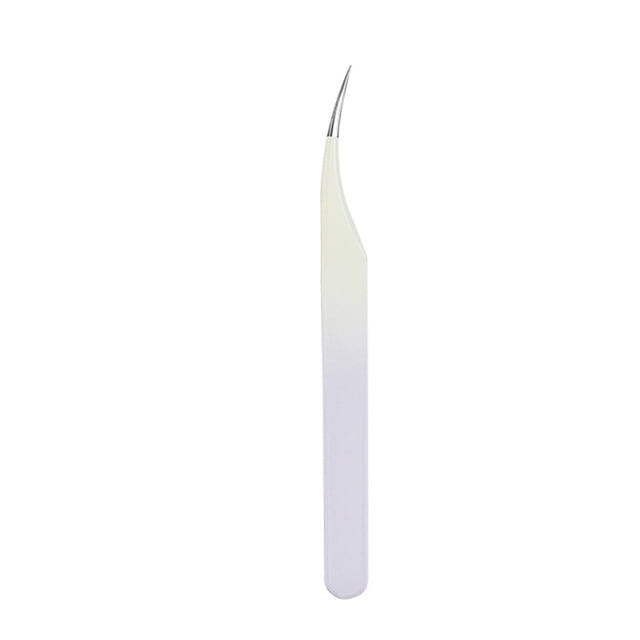 False Eyelash Tweezers for Eyelash Extension Stainless Steel Tweezers with Curved And Elastic Handle Makeup Eyelash Tool for Professional Makeup Artists And Beginners