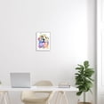 thumbnail image 2 of Watercolor Style Happy Dog Face Animals & Insects Graphic Art White Framed Art Print Wall Art, 2 of 7