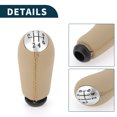 thumbnail image 4 of Unique Bargains 6 Speed Manual Gear Shift Knob for Renault Captur I No.8200079112 Gearbox Stick Shifter Lever Knob Beige Silver Tone Plastic Faux Leather 1 Pc, 4 of 6