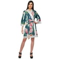 thumbnail image 2 of Moomaya Printed Cotton&nbsp;Robe&nbsp;Women Lightweight Kimono&nbsp;Sleeve Summer Bathrobe, 2 of 6