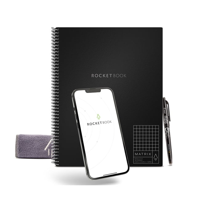 Cuaderno Inteligente Reutilizable de Cuadrícula Rocketbook Matrix A4 Negro