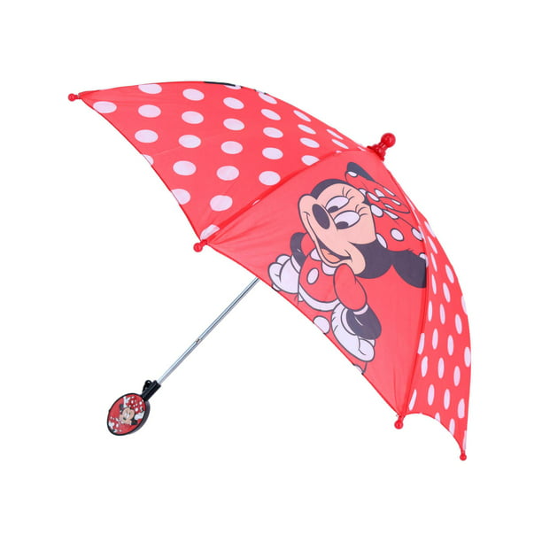 Disney Kids Minnie Mouse Stick Umbrella With Clamshell Handle