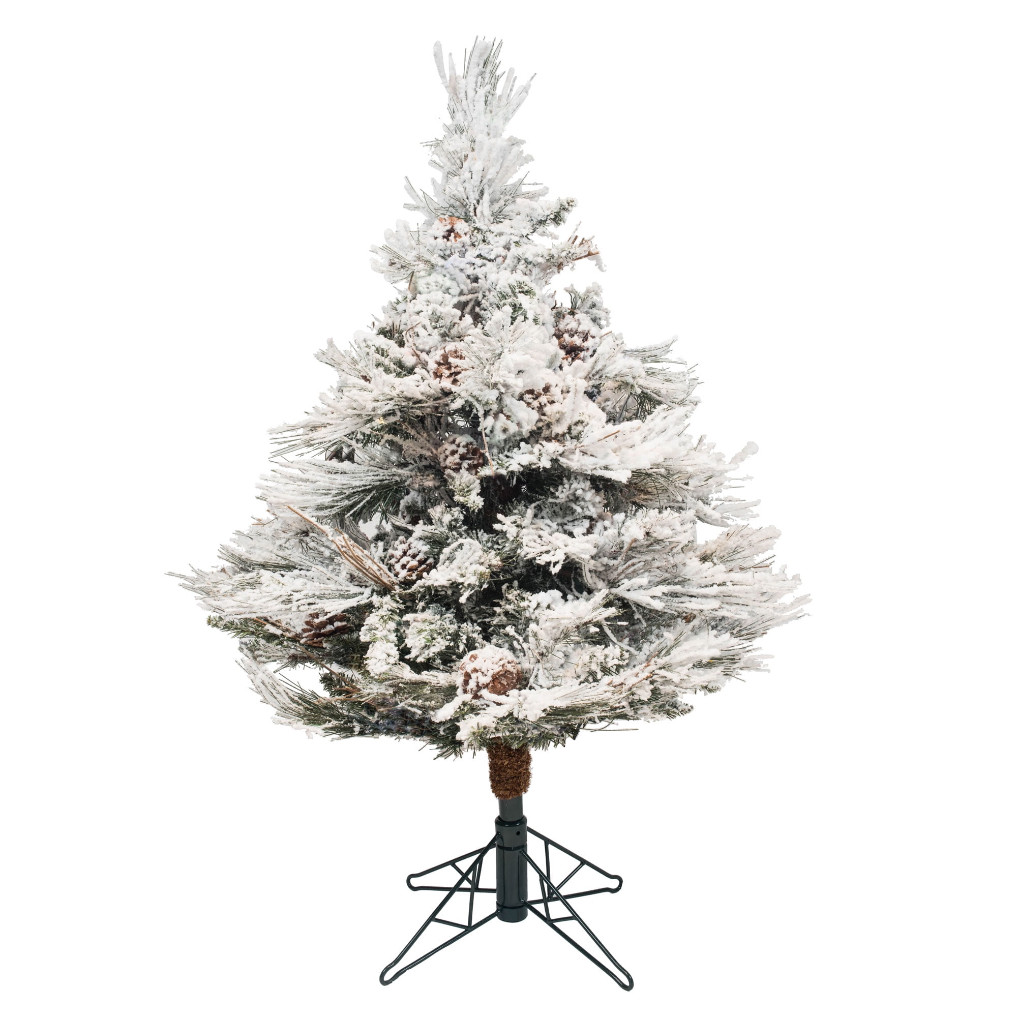 Vickerman Unlit 3.5' Flocked Alberta Artificial Christmas Tree with