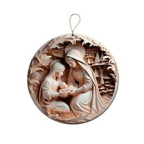 Holloyiver Nativity Scene Ornaments, Christmas Acrylic 3D Hanging Ornament Pendant for Xmas Tree Birth of Jesus Christian Decor Religious Gift for Family Friends and Christian
