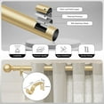 thumbnail image 4 of Gold Extra Long Curtain Rods for Windows 120 to 170 Inch, Adjustable Heavy Duty 1" Diameter Decorative Curtain Rod with Round Finials, Modern Easy Install Extendable Metal Drapery Pole Set, 4 of 14